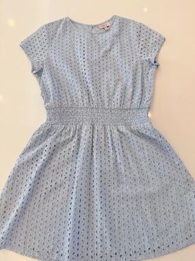 ONLY Kids Eyelet Dress — Baby Blue | Size 10Y (140)